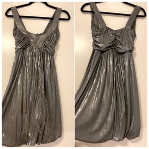 Metallic Bubble Mini Dress